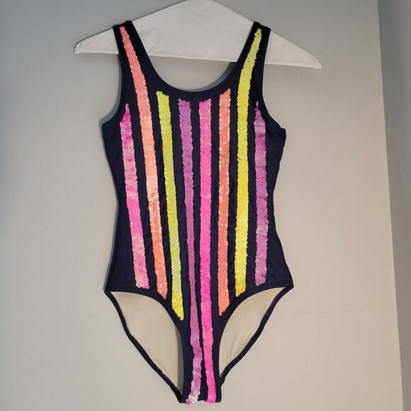 Other - Shade Critters Palm Beach Girl's One Piece Sequined Swimsuit Navy/Multi Sz 12